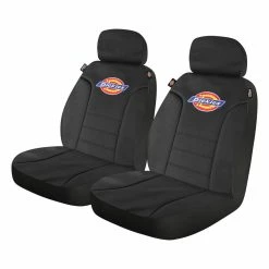 Outlet 🛒 Dickies Polyester OG Logo Seat Covers Black Adjustable Headrests Airbag Compatible 🔥