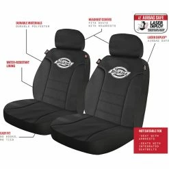 Coupon 😀 Dickies Polyester OG Black/White Logo Seat Covers Black Adjustable Headrests Airbag Compatible ⭐ -Car Seat Covers Store SCA 635168 01 hi res