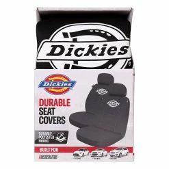 Coupon 😀 Dickies Polyester OG Black/White Logo Seat Covers Black Adjustable Headrests Airbag Compatible ⭐ -Car Seat Covers Store SCA 635168 02 hi res