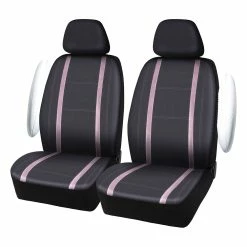 Wholesale 💯 SCA Pink Glitter Leather Look Seat Covers Black/Pink Adjustable Headrests Airbag Compatible ✨ -Car Seat Covers Store SCA 637206 01 hi res
