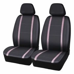 Wholesale ๐ฏ SCA Pink Glitter Leather Look Seat Covers Black/Pink Adjustable Headrests Airbag Compatible โจ