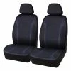 Cheap 😍 SCA Sports Leather Look & Carbon Seat Covers Black/Blue Adjustable Headrests Airbag Compatible ⌛ -Car Seat Covers Store SCA 637208 hi res