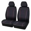 Budget 🌟 SCA Sports Leather Look & Carbon Seat Covers Black/Red Adjustable Headrests Airbag Compatible ⌛ -Car Seat Covers Store SCA 637210 hi res