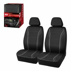 Best Sale 🎉 SCA Sports Leather Look & Carbon Seat Covers Black Adjustable Headrests Airbag Compatible 😀 -Car Seat Covers Store SCA 637212 02 hi res