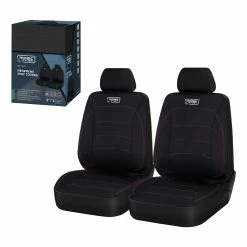 Outlet 🛒 Ridge Ryder Neoprene Seat Covers Black/Red Adjustable Headrests Airbag Compatible 30SAB 😀 -Car Seat Covers Store SCA 638646 03 hi res