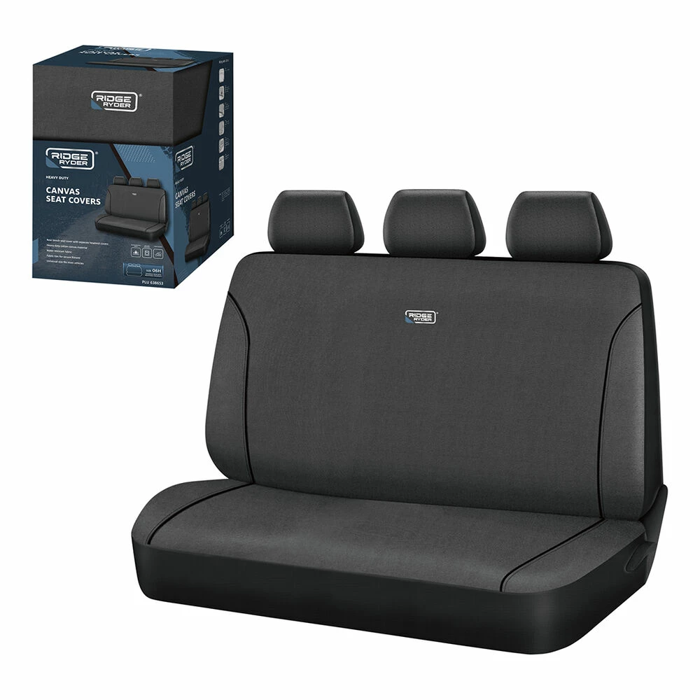 Best Pirce ๐ Ridge Ryder Canvas Seat Cover Charcoal/Black Piping Adjustable Headrests Rear Seat 06H ๐คฉ 7 Best Pirce ๐ Ridge Ryder Canvas Seat Cover Charcoal/Black Piping Adjustable Headrests Rear Seat 06H ๐คฉ - Image 5