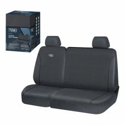 New 👏 Ridge Ryder Canvas Ute Seat Covers Charcoal/Black Piping Adjustable Headrests Front (with Cut Out) 401SAB ✔️ -Car Seat Covers Store SCA 638655 03 hi res