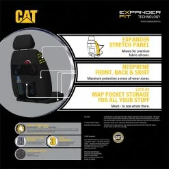 Best reviews of 🔔 Caterpillar Neoprene Seat Covers Black Adjustable Headrests Size 30 Front Pair Airbag Compatible 💯 -Car Seat Covers Store SCA 639764 01 hi res