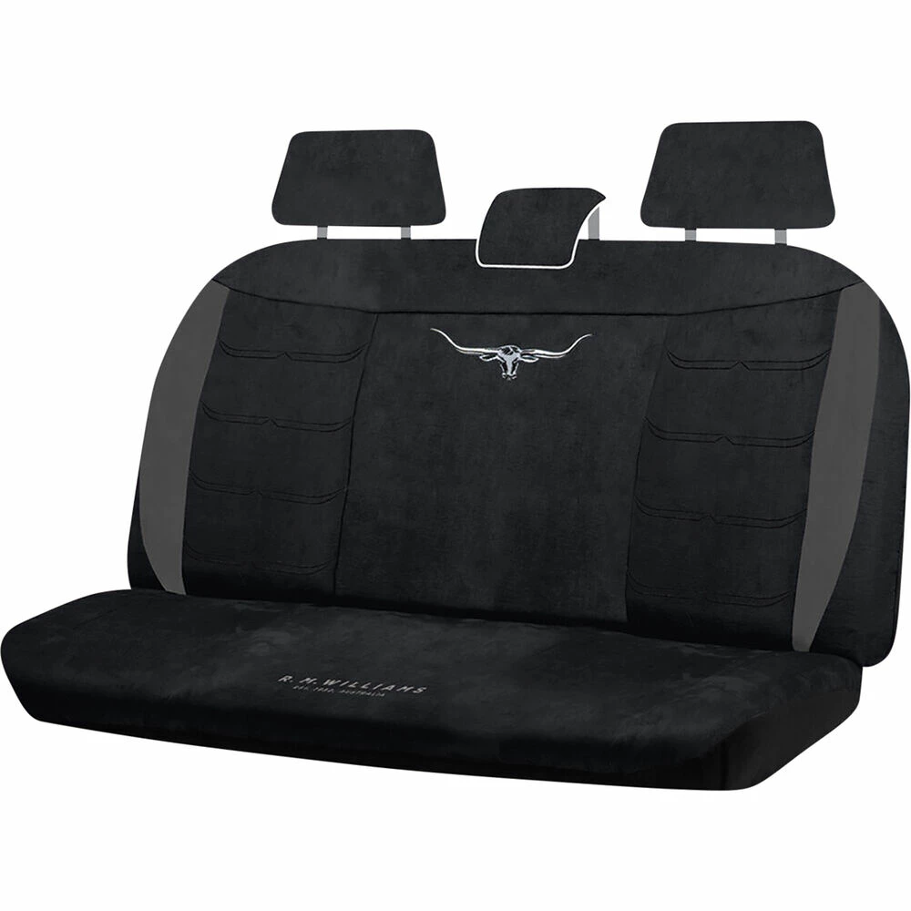 Best deal โจ R.M.Williams Suede Velour Seat Covers Black Adjustable Headrests Size 06H Rear Seat ๐ 3 Best deal โจ R.M.Williams Suede Velour Seat Covers Black Adjustable Headrests Size 06H Rear Seat ๐