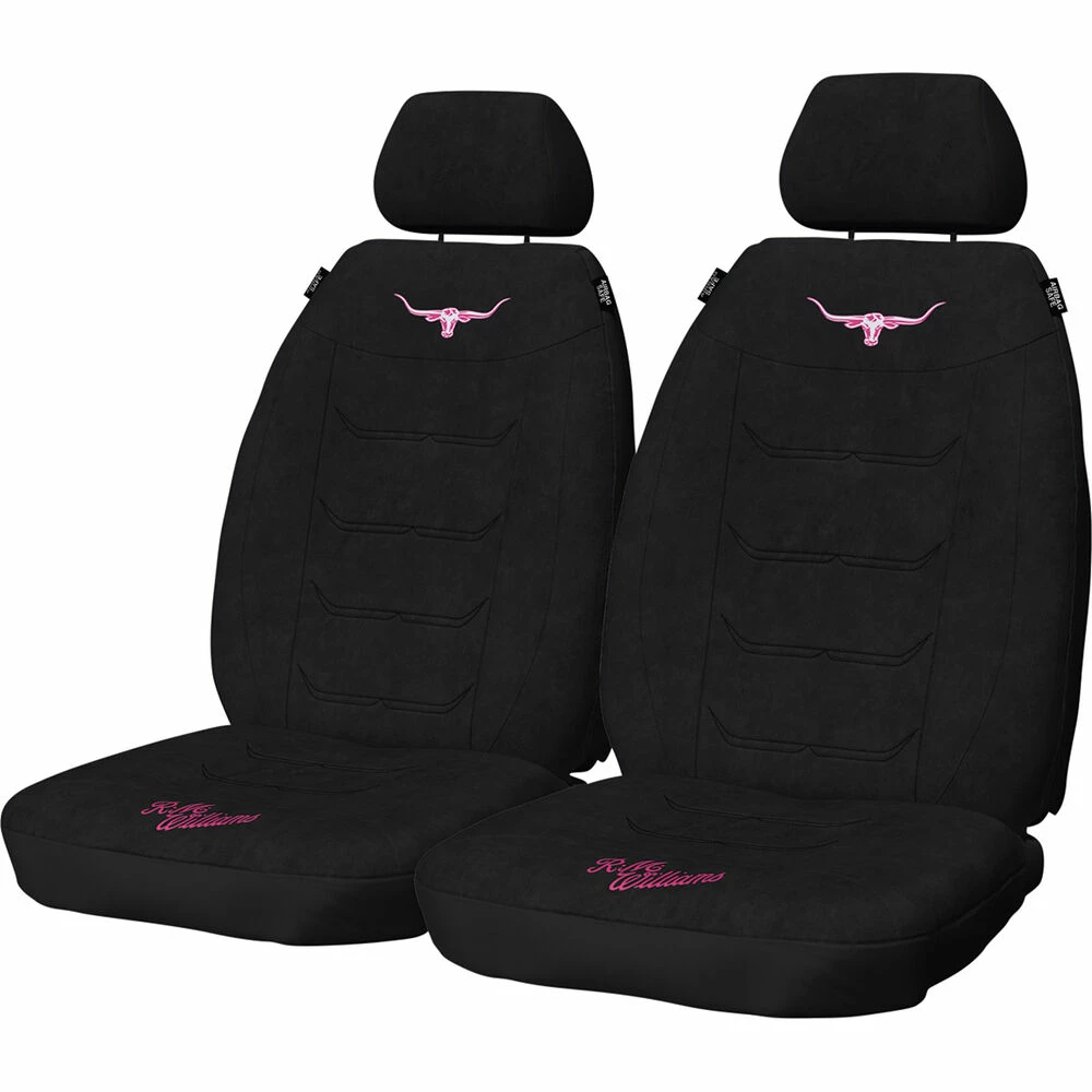 Cheapest ๐ R.M.Williams Jillaroo Suede Velour Seat Covers Black/Pink Adjustable Headrests Size 30 Front Pair Airbag Compatible โญ 3 Cheapest ๐ R.M.Williams Jillaroo Suede Velour Seat Covers Black/Pink Adjustable Headrests Size 30 Front Pair Airbag Compatible โญ