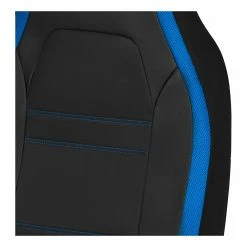 Best Pirce 🥰 SCA Racing Leather Look & Mesh Seat Covers Black/Blue Adjustable Headrests Airbag Compatible 🤩 -Car Seat Covers Store SCA 646495 01 hi res