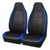Best Pirce 🥰 SCA Racing Leather Look & Mesh Seat Covers Black/Blue Adjustable Headrests Airbag Compatible 🤩 -Car Seat Covers Store SCA 646495 hi res
