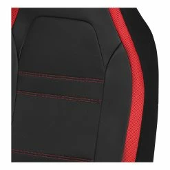 Best deal 😍 SCA Racing Leather Look & Mesh Seat Covers Black/Red Adjustable Headrests Airbag Compatible ✔️ -Car Seat Covers Store SCA 646496 01 hi res