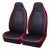 Best deal 😍 SCA Racing Leather Look & Mesh Seat Covers Black/Red Adjustable Headrests Airbag Compatible ✔️ -Car Seat Covers Store SCA 646496 hi res