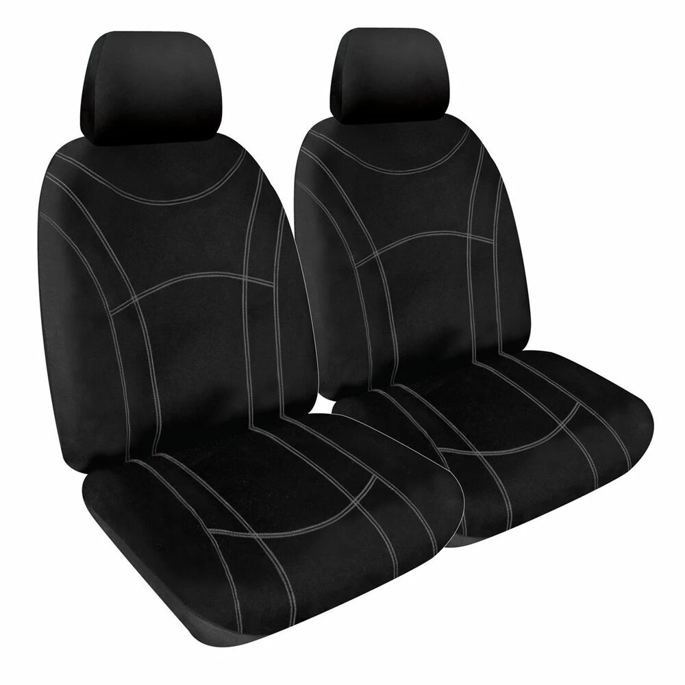 Promo ✔️ SPERLING Getaway Neoprene Ready Made Seat Covers - Front, Black/Silver Stitch, Suits Prado 😉 3 Promo ✔️ SPERLING Getaway Neoprene Ready Made Seat Covers - Front, Black/Silver Stitch, Suits Prado 😉