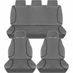 Coupon ❤️ Tradies Seat Covers Tradies Canvas Tailor Made Seat Cover Pack - Charcoal, Suits Mazda BT50 XT, XTR Dual Cab 🧨