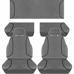 Best Sale ⭐ SPERLING Tradies Canvas Tailor Made Seat Cover Pack - Charcoal, Suits Hi-Lux SR Extra Cab Ute 🧨