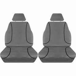 Top 10 ❤️ Tradies Seat Covers Tradies Canvas Tailor Made Seat Covers - Front, Charcoal, Suits Hi-Lux  Single Cab Workmate SR 2015+ 🎁