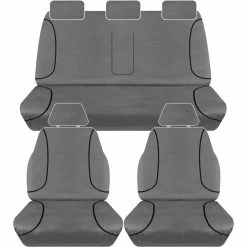 Deals 😍 Tradies Seat Covers Tradies Canvas Tailor Made Seat Cover Pack - Charcoal, Suits Mazda BT50 Dual Cab XTR/GT 2015+ 🌟