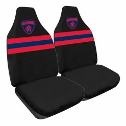 Coupon 🔔 AFL Seat Covers - Melbourne Football Club, Built-In Headrests, Size 60 Front Pair 👍