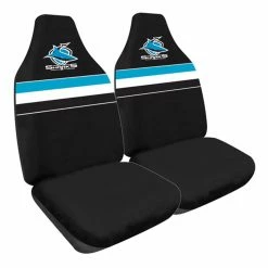 Coupon 🧨 NRL Seat Covers - Sharks, Built-In Headrests, Size 60 Front Pair 🥰