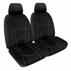 Discount โ๏ธ SPERLING Getaway Neoprene Ready Made Seat Covers - Front, Black/Silver Stitch, Suits IMax ๐งจ