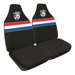 Best Pirce 🤩 AFL Seat Covers - Bulldogs, Built-In Headrests, Size 60 Front Pair ⌛
